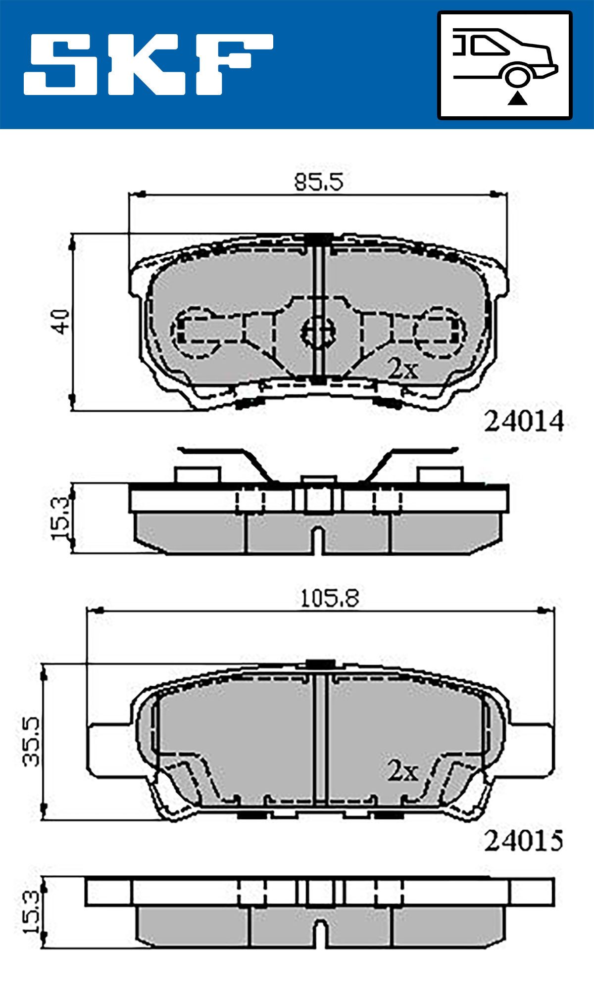 Set placute frana,frana disc VKBP 90416 A SKF